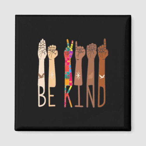 Be Kind Hand Sign Language Asl Puzzle Autism Aware Magnet