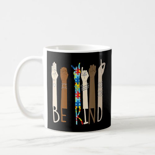 Be Kind Hand Sign Language Melanin Teachers Autism Coffee Mug