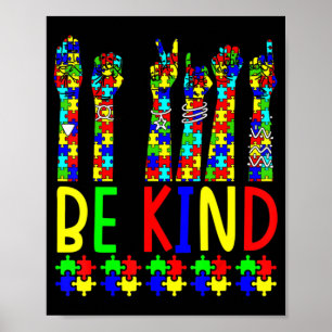 Be Kind Hand Sign Language Puzzle Autism Awareness