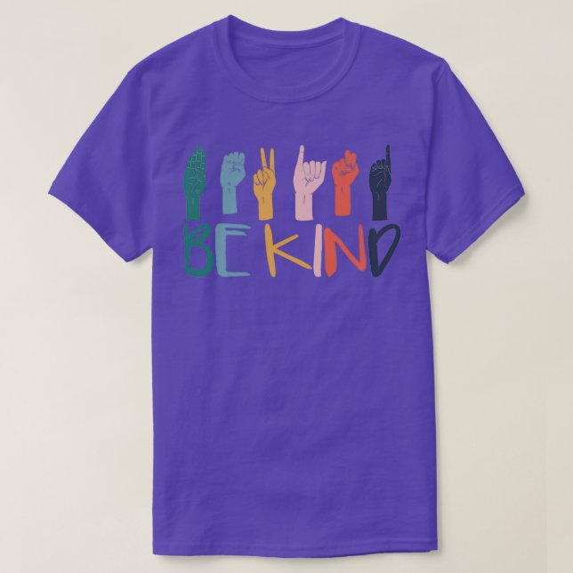 Be Kind Hand Sign Language Teachers Interpreter AS T-Shirt (Design Front)