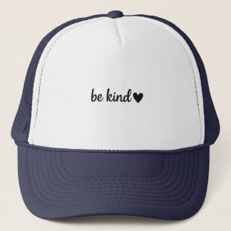 Be Kind Handwritten Quote with Heart – Minimalist Trucker Hat