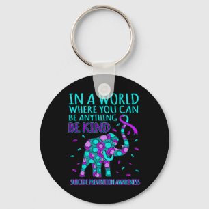 Be Kind Happy Suicide Prevention Awareness Support Keychain