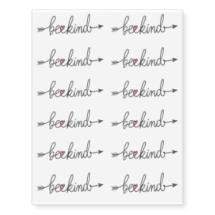 Be Kind Heart Arrow Temporary Tattoos