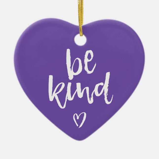 Be Kind Heart Ceramic Ornament (Front)