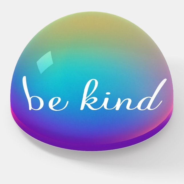 Be Kind Holographic Sphere Paperweight (Angled)