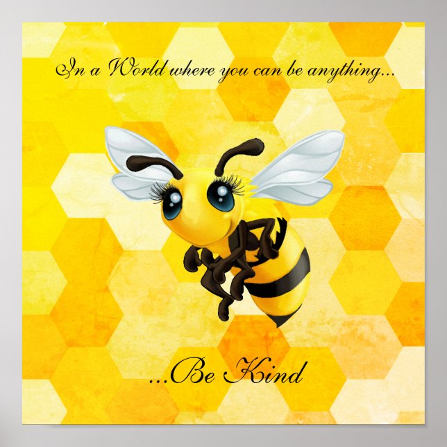 "Be Kind" Honey Bee Poster (Front)