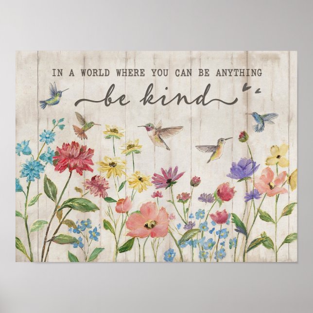 Be Kind Hummingbirds Poster (Front)