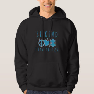 Be Kind I Have The Tism Autism Peace Love Puzzle P Hoodie