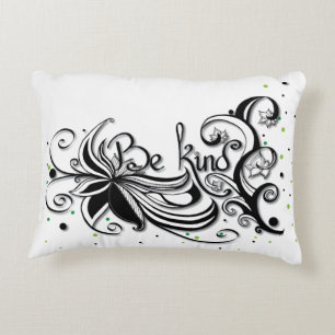 BE KIND! Inspirational calligraphy quote Accent Pillow