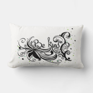 BE KIND! Inspirational calligraphy quote Lumbar Pillow