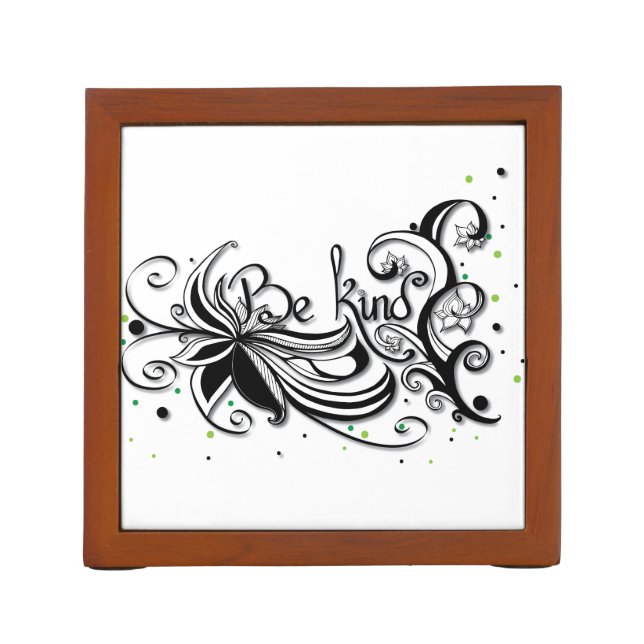 BE KIND! Inspirational calligraphy quote Pencil Holder (Back)