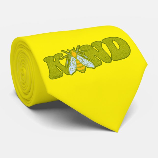 BE KIND inspirational motivational bee             Neck Tie (Rolled)