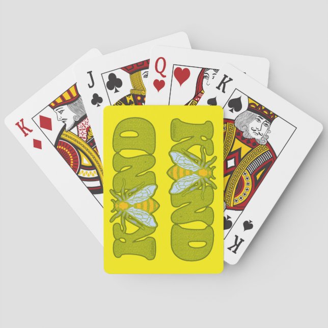BE KIND inspirational motivational bee             Poker Cards (Back)