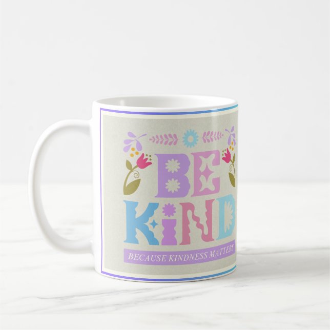 Be Kind Inspirational Mug – Positive Quote Coffee  (Left)