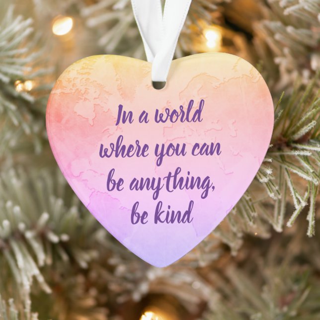 Be kind inspirational quote pink ornament (Tree)