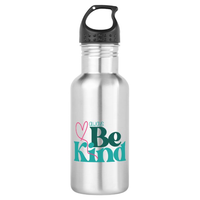 Be Kind Inspirational Quote Stainless Steel Water Bottle (Front)