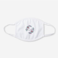 Be Kind Inspiring Quote Purple Flowers Lettering White Cotton Face Mask