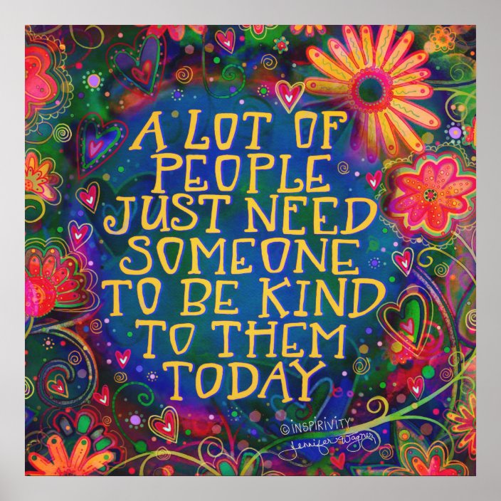 ”Be Kind” Inspirivity Poster | Zazzle.com