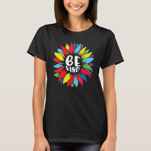 Be Kind Kindness Sunflower Puzzle Autism Awareness T_Shirt