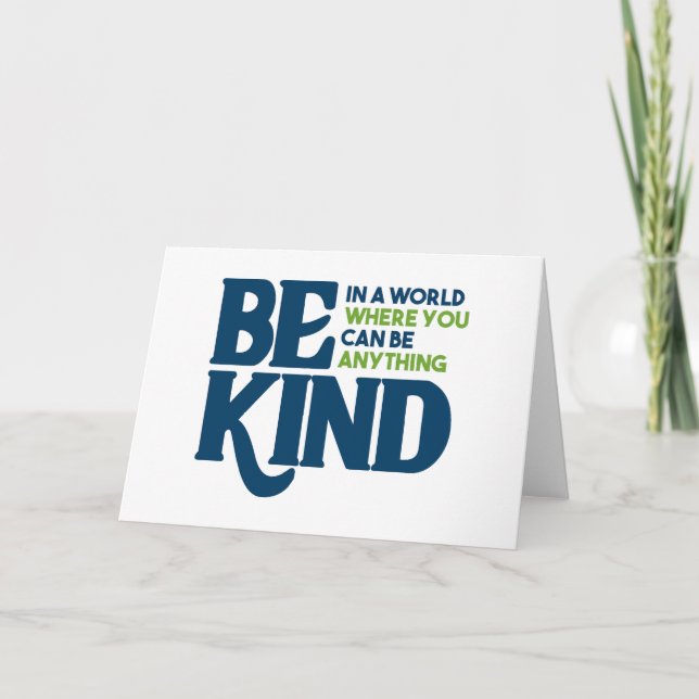 Be Kind Letterpress Thank You Card (Front)