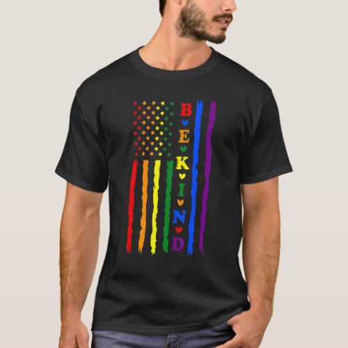 Be Kind Lgbt Flag Gay Pride Month Lgbt Support T_Shirt
