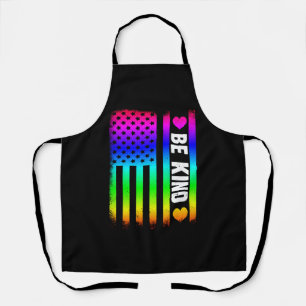 Be Kind Lgbt Lgbtq Gay Pride Rainbow American Flag Apron
