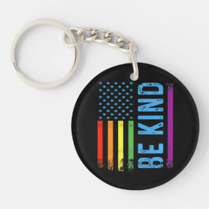 Be Kind Lgbt Lgbtq Gay Pride Rainbow Keychain
