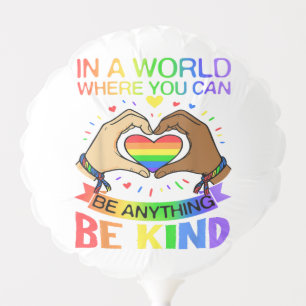 Be Kind LGBT Pride Rainbow Equality Awareness Tee Balloon