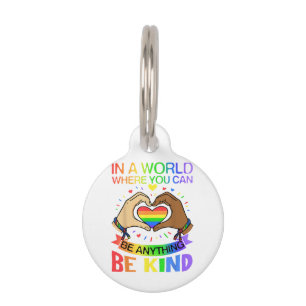 Be Kind LGBT Pride Rainbow Equality Awareness Tee Pet ID Tag