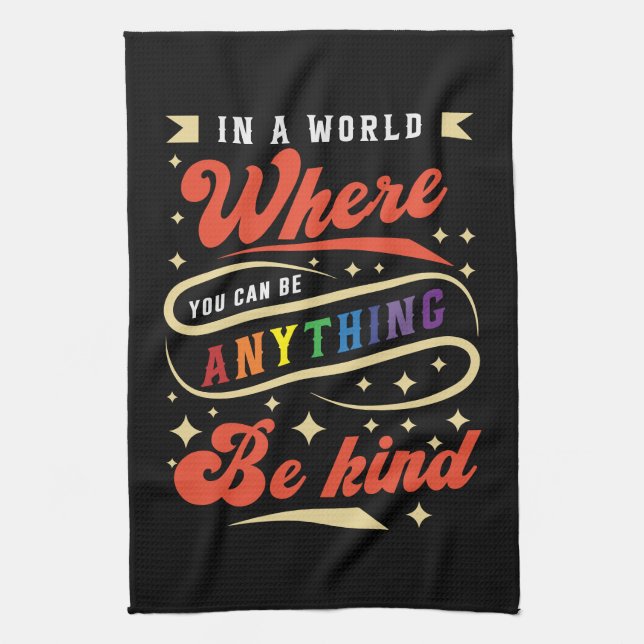 Be Kind | LGBTQ | Rainbow | Pride Month Kitchen Towel (Vertical)
