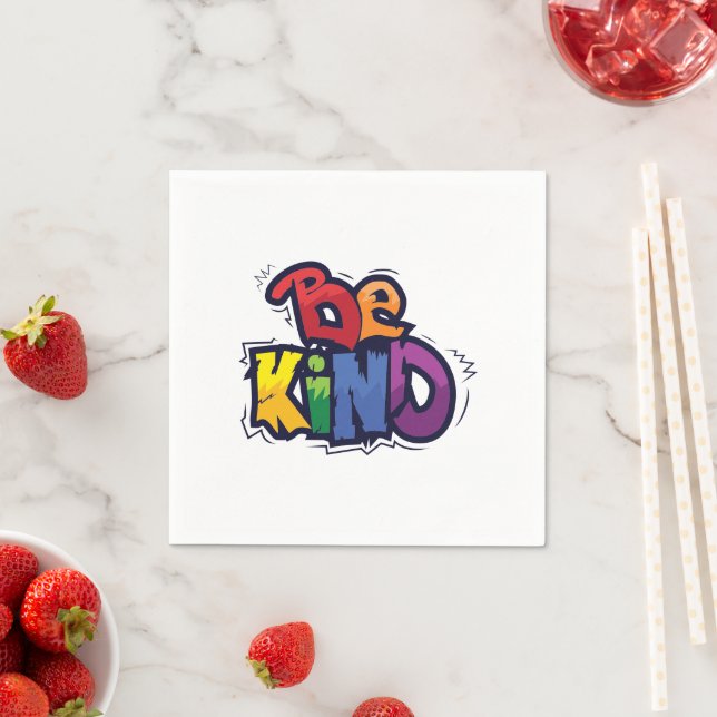 Be Kind | LGBTQ | Rainbow | Pride Month Napkins (Insitu)