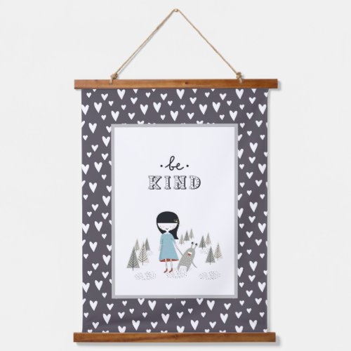 Be Kind Little Girl and Her Monster   Hanging Tapestry