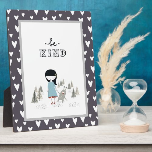 Be Kind Little Girl and Her Monster Nordic Plaque