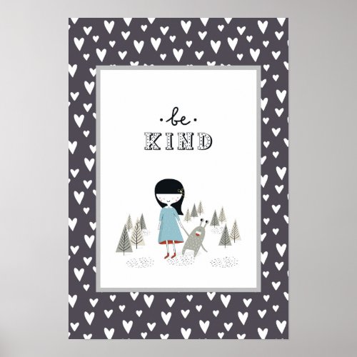 Be Kind Little Girl and Her Monster Nordic Poster