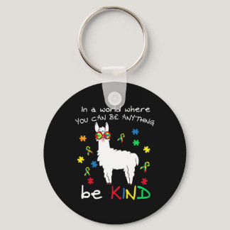 Be Kind Llama Puzzle Piece Cool Autism Awareness G Keychain