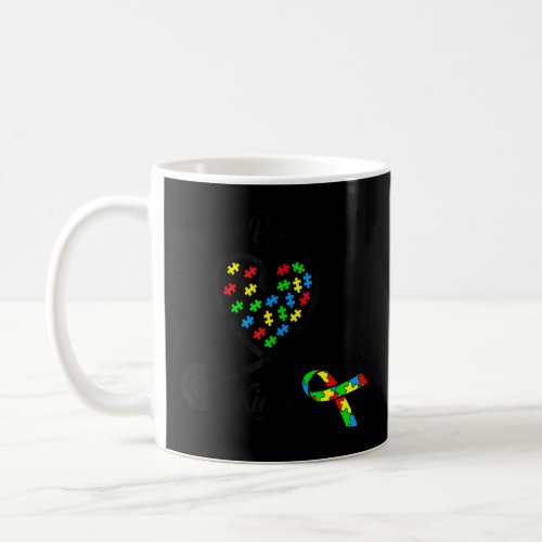 Be Kind  Love Nurse Ribbon Puzzle Autism Awareness Coffee Mug