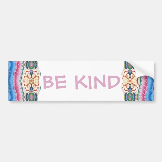 Be Kind Mandala Design Bumper Sticker (Front)