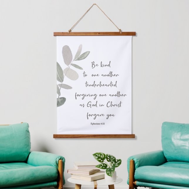 Be kind minimalist botanical  hanging tapestry (Living Room)