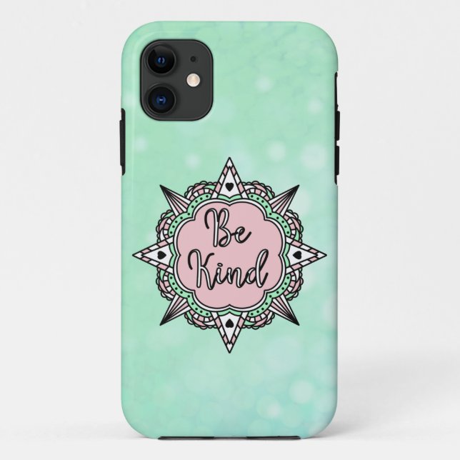 Be Kind | Mint Green and Pink  Case-Mate iPhone Case (Back)