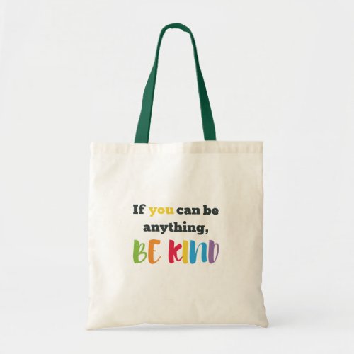 Be Kind Modern Typography Tote Bag