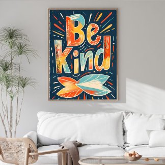 Be Kind Motivational Motivating Wall Art