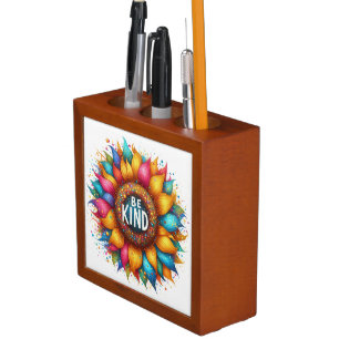 BE KIND MOTIVATIONAL RAINBOW SUN DESK ORGANIZER