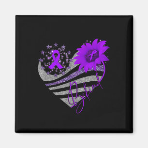 Be Kind Overdose Awareness Sunflower Ribbon Purple Magnet