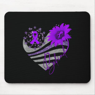 Be Kind Overdose Awareness Sunflower Ribbon Purple Mouse Pad