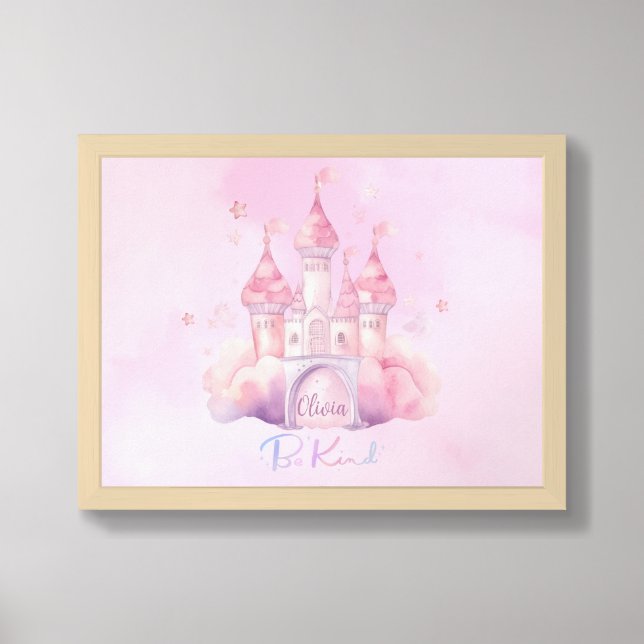 Be Kind Palace on the pink Cloud Personalized Framed Art (Framed Front)