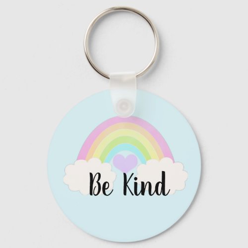 Be Kind Pastel Watercolor Rainbow Keychain
