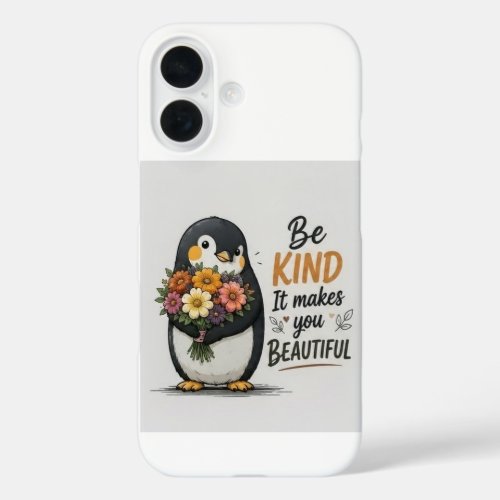 Be Kind Penguin Phone Case | Cute Penguin with Flo
