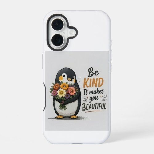 Be Kind Penguin Phone Case | Cute Penguin with Flo