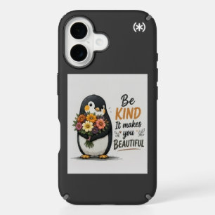 Be Kind Penguin Phone Case Cute Penguin with Flo