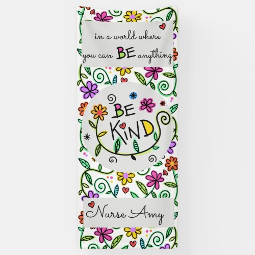 Be Kind Personalized School Nurse Door Decoration Banner